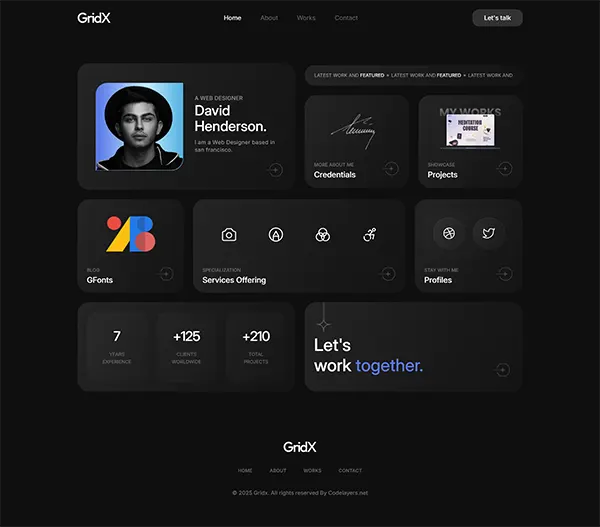 Gridx - Personal Portfolio Joomla 6 Template